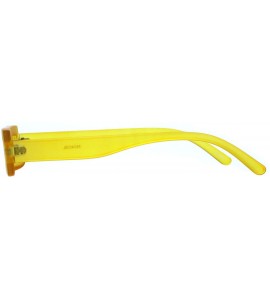 Rectangular Futuristic Pimp Color 80s Robotic Funk Narrow Rectangle Plastic Sunglasses - Yellow - C218HML9SNC $19.88