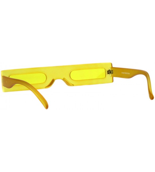 Rectangular Futuristic Pimp Color 80s Robotic Funk Narrow Rectangle Plastic Sunglasses - Yellow - C218HML9SNC $19.88