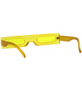 Rectangular Futuristic Pimp Color 80s Robotic Funk Narrow Rectangle Plastic Sunglasses - Yellow - C218HML9SNC $19.88