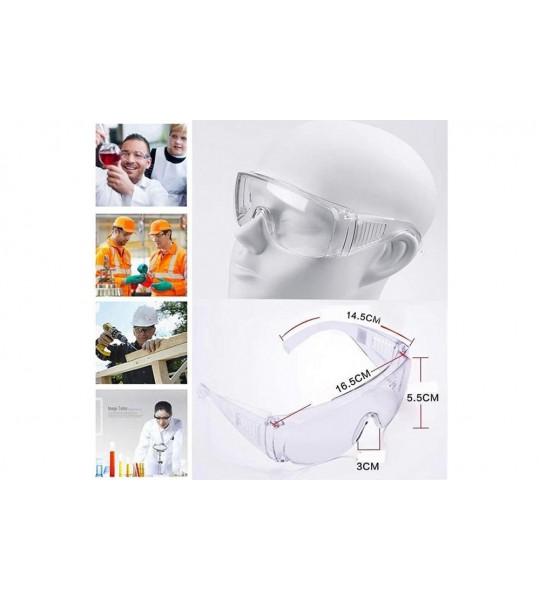 Goggle Glasses Multifunctional Transparent Glasses Dustproof Windproof and Wentilated Sides - Transparent - C0196MCTZDQ $16.58