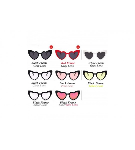 Rectangular Heart Shape Sunglasses - Classic - Vintage - Colorful - Black - CU18R7MOLL6 $20.72