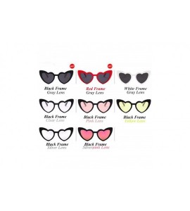 Rectangular Heart Shape Sunglasses - Classic - Vintage - Colorful - Black - CU18R7MOLL6 $20.72