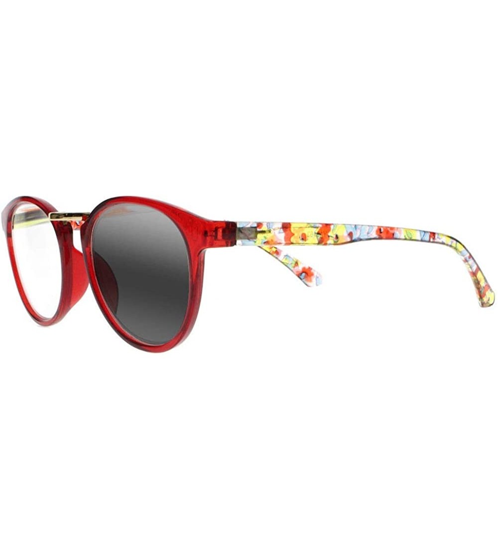 Oval Women Bohemian Style Sunglasses Bifocal Transition Photochromic Reader Reading Glasses - Red - C018I6OQNRL $41.16