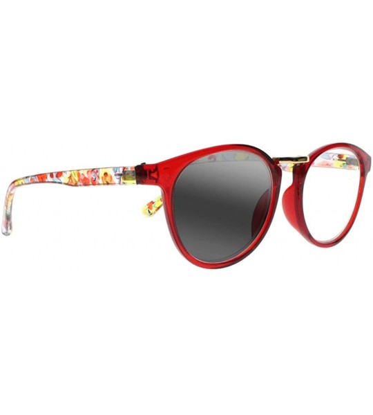 Oval Women Bohemian Style Sunglasses Bifocal Transition Photochromic Reader Reading Glasses - Red - C018I6OQNRL $41.16