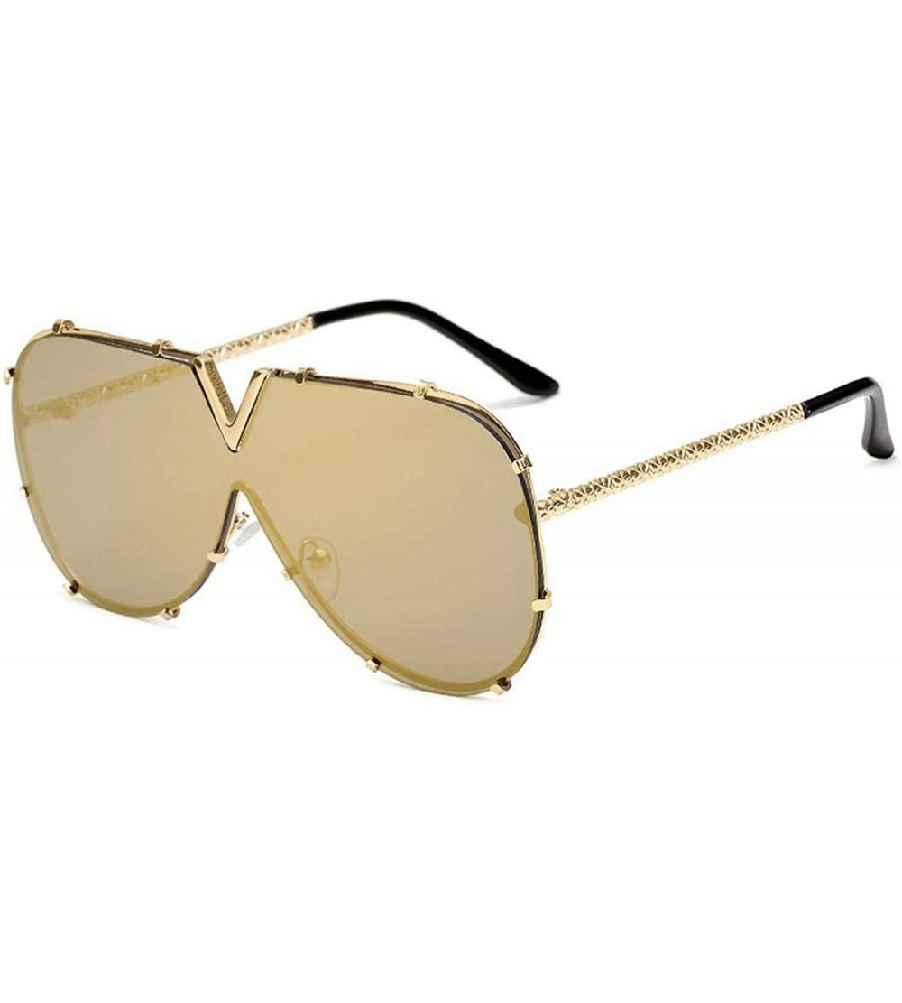 Goggle Men's Sunglasses Fashion Oversized Men Brand Designer Goggle Sun Glasses Female Style Oculos De Sol UV400 O2 - C019852...