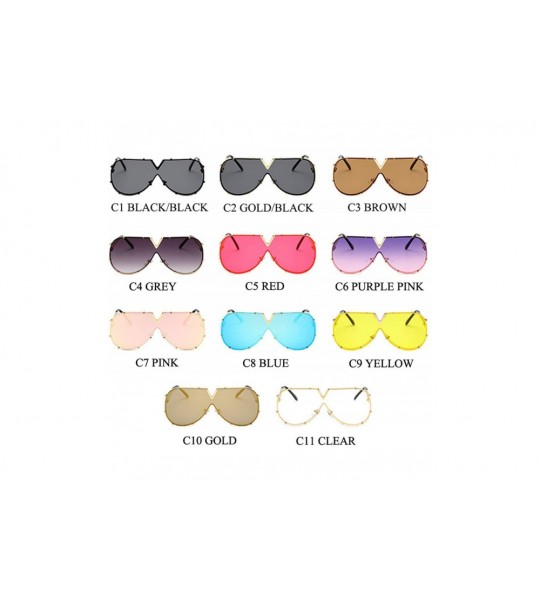 Goggle Men's Sunglasses Fashion Oversized Men Brand Designer Goggle Sun Glasses Female Style Oculos De Sol UV400 O2 - C019852...