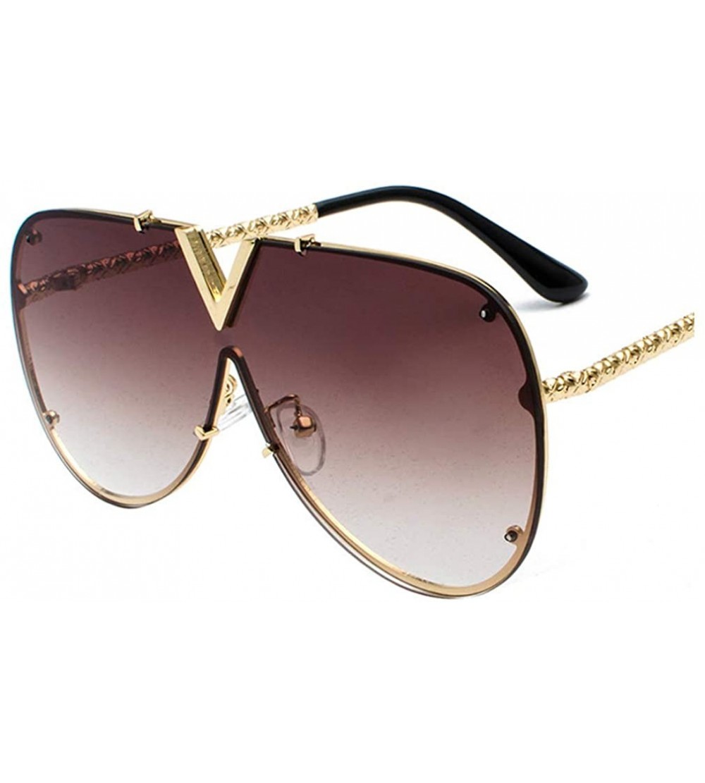 Square Luxury Sunglasses Men Women V-Shaped Trendy Driving Sunglasses UV400 Eyewear - C2-gold Frame Tea Lens - CV18X9ITWMQ $3...