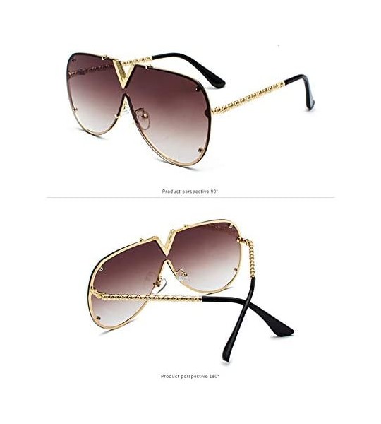 Square Luxury Sunglasses Men Women V-Shaped Trendy Driving Sunglasses UV400 Eyewear - C2-gold Frame Tea Lens - CV18X9ITWMQ $3...