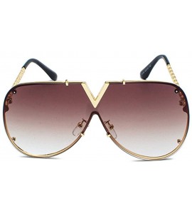 Square Luxury Sunglasses Men Women V-Shaped Trendy Driving Sunglasses UV400 Eyewear - C2-gold Frame Tea Lens - CV18X9ITWMQ $3...