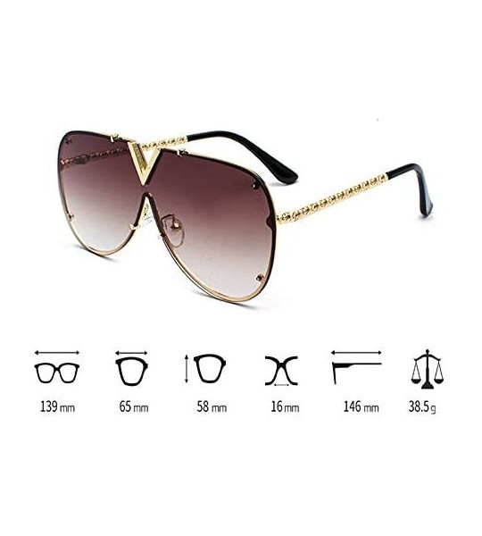 Square Luxury Sunglasses Men Women V-Shaped Trendy Driving Sunglasses UV400 Eyewear - C2-gold Frame Tea Lens - CV18X9ITWMQ $3...