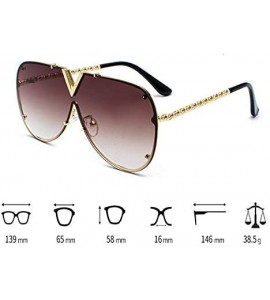 Square Luxury Sunglasses Men Women V-Shaped Trendy Driving Sunglasses UV400 Eyewear - C2-gold Frame Tea Lens - CV18X9ITWMQ $3...