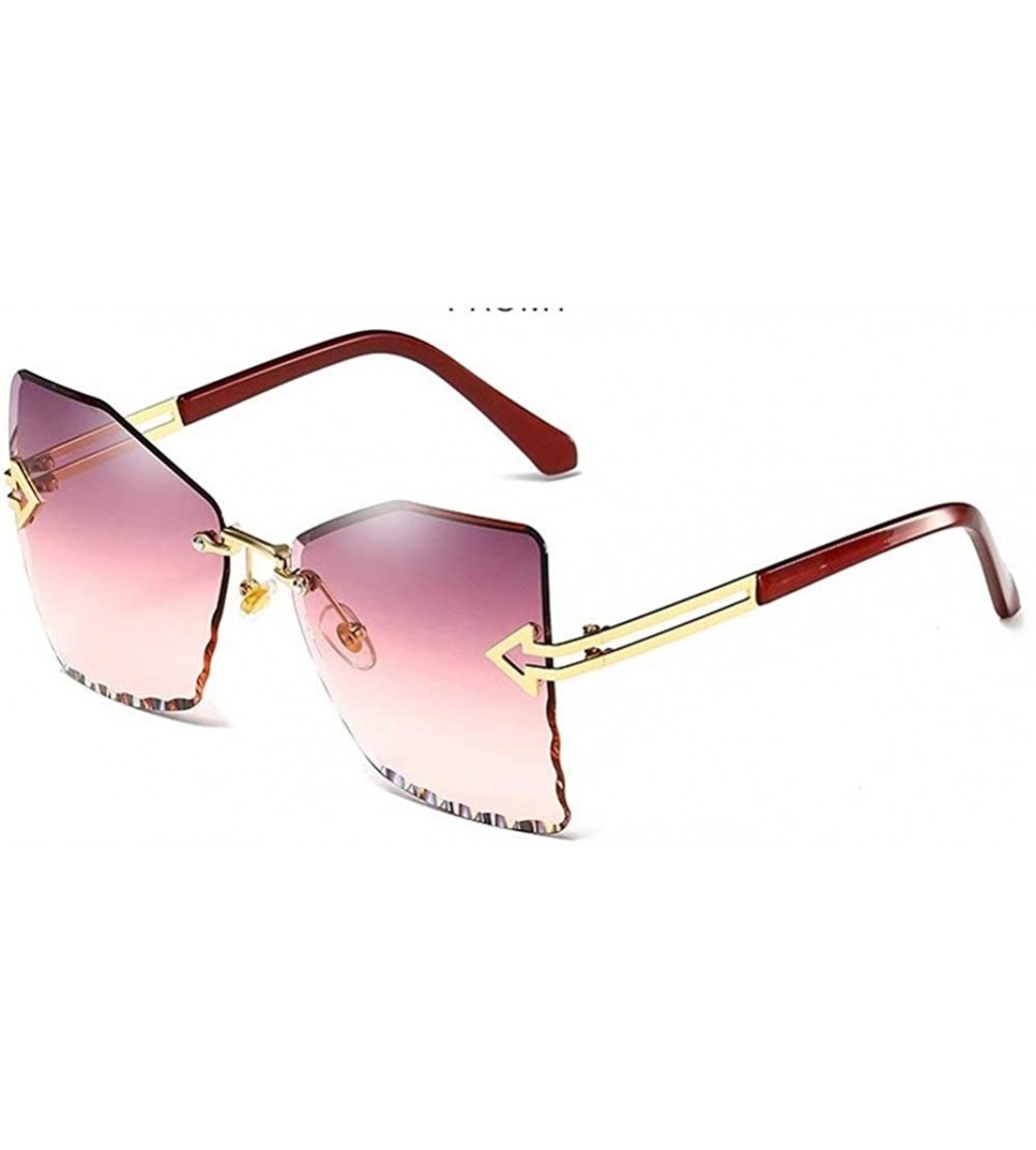 Cat Eye Retro Big Cat Eye Sunglasses Women Gradient Women Rimless Sun Glasses Female Brand 2020 Mirror UV400 - CN198G5HTMO $4...