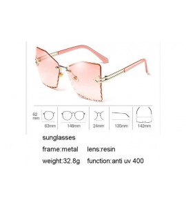 Cat Eye Retro Big Cat Eye Sunglasses Women Gradient Women Rimless Sun Glasses Female Brand 2020 Mirror UV400 - CN198G5HTMO $4...