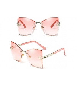 Cat Eye Retro Big Cat Eye Sunglasses Women Gradient Women Rimless Sun Glasses Female Brand 2020 Mirror UV400 - CN198G5HTMO $4...