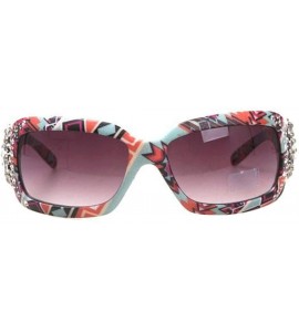 Round Round Floral Concho with Aztec Print Sunglasses - Turquoise - C218U3U40MX $62.88