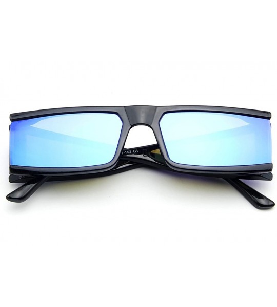 Rectangular Fashion Small Sunglasses Street Fashion Hiphop Swag Sun Glasses for Men Women - Blue - CM18WQE6IQU $21.86