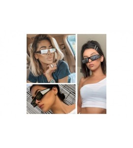 Rectangular Fashion Small Sunglasses Street Fashion Hiphop Swag Sun Glasses for Men Women - Blue - CM18WQE6IQU $21.86