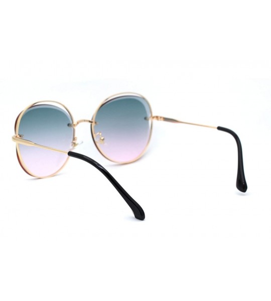 Butterfly Womens Expose Lens Butterfly Designer Sunglasses - Gold Green Pink - CI18WX6LTSI $25.89