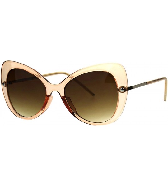 Butterfly Womens Fashion Sunglasses Butterfly Frame Translucent Colors UV 400 - Orange (Brown) - C41887MMOY6 $18.25