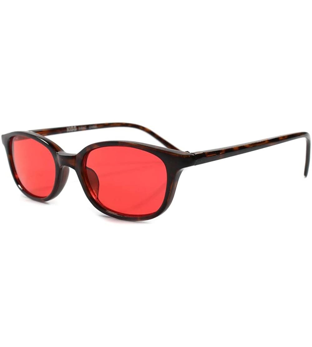 Rectangular Classic Vintage 90s Old Fashion Rectangle Sunglasses - Black / Red - CF18ECEAZXT $26.89