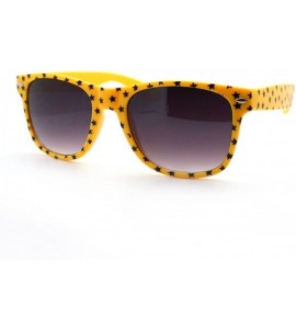 Wayfarer Stars Print Square Sunglasses Spring Hinge Frames - Yellow - CW11D6VOKTT $20.15