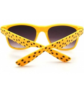 Wayfarer Stars Print Square Sunglasses Spring Hinge Frames - Yellow - CW11D6VOKTT $20.15