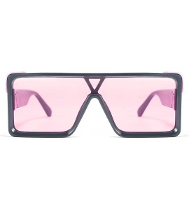 Square One Piece Square Sunglasses Women Men Metal Buckle Design B2540 - Pink - CU192DT54W3 $28.88