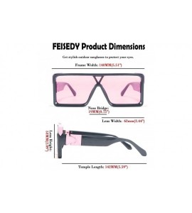 Square One Piece Square Sunglasses Women Men Metal Buckle Design B2540 - Pink - CU192DT54W3 $28.88