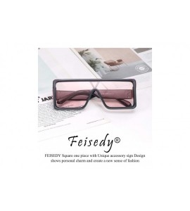 Square One Piece Square Sunglasses Women Men Metal Buckle Design B2540 - Pink - CU192DT54W3 $28.88