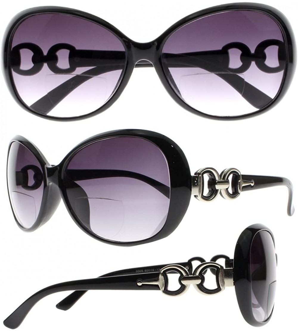 Oversized Fashion Tortoise 4 Colors Large Bifocal Sun Readers Reading Glasses Sunglasses - Black - C018EIM3TI0 $33.54