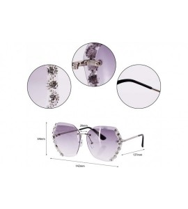 Oversized Fashion Punk Sunglasses for Women Men- Square Glasses Matel Frame UV400 Protection - Purple - CH197RQKHO5 $38.54