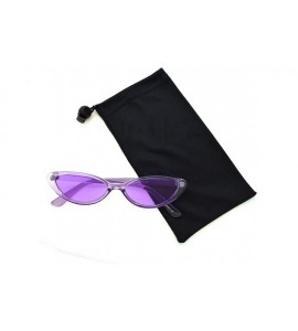 Cat Eye Retro Vintage Narrow Cat Eye Sunglasses 2462 - Crystal Purple - CL18SA0EA52 $17.74