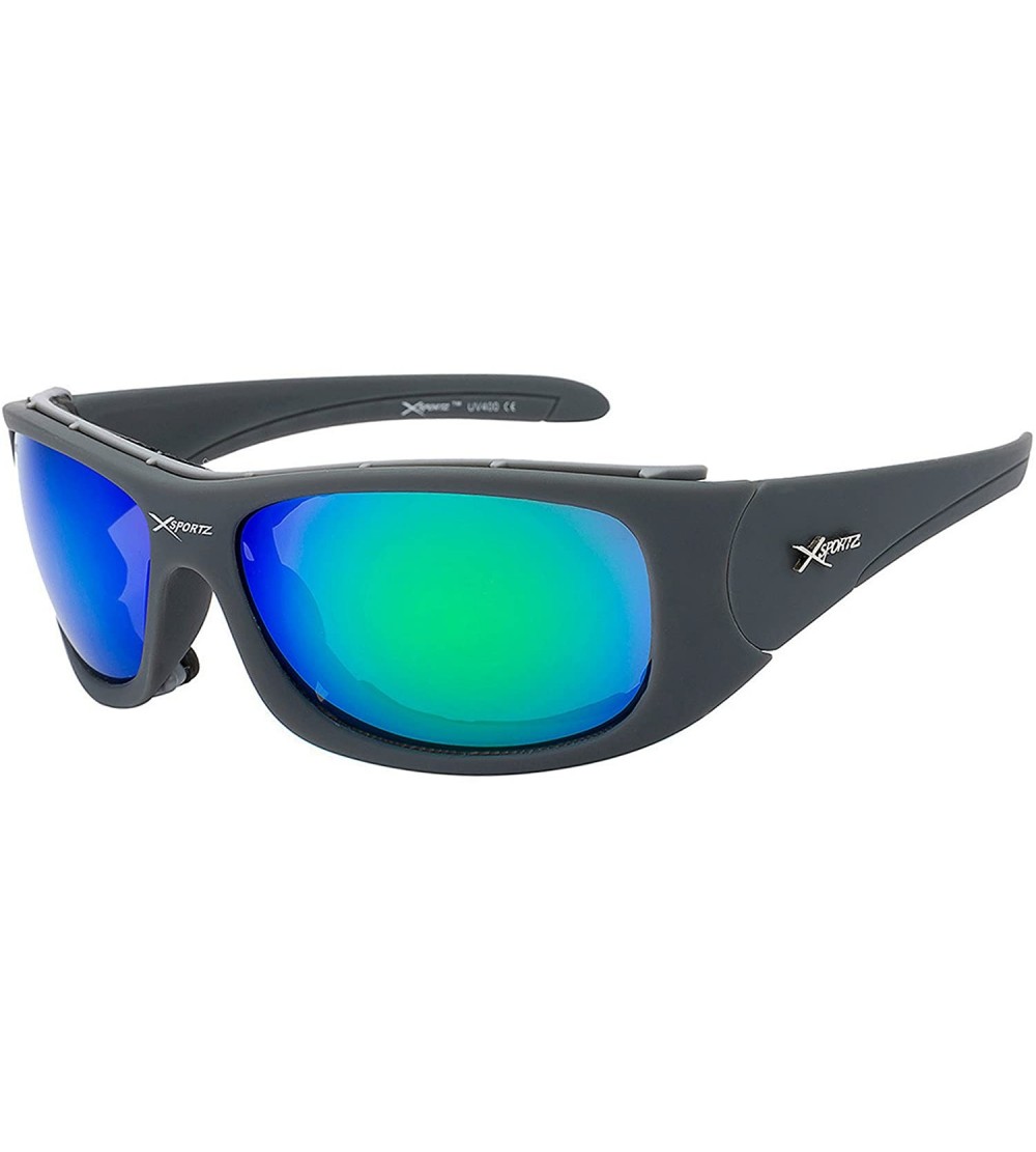 Wrap Switcherz S Revo Mirror Sunglasses with Snap out Pads & Suedy Frame. Adult Temple 5.8 in - Grey - CE18EG97528 $35.89
