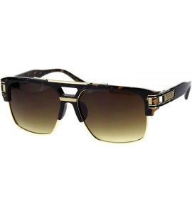 Square Mens Designer Fashion Sunglasses Bold Top Gold Rim Square Frame UV 400 - Tortoise (Brown) - CE18W2KZ7YN $21.54