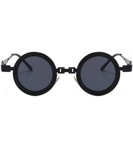 Round Round Steam Punk Sunglasses for Men and Women Hollow Legs UV400 - C3 Gold Gray - C8198CZA39N $24.38