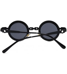 Round Round Steam Punk Sunglasses for Men and Women Hollow Legs UV400 - C3 Gold Gray - C8198CZA39N $24.38