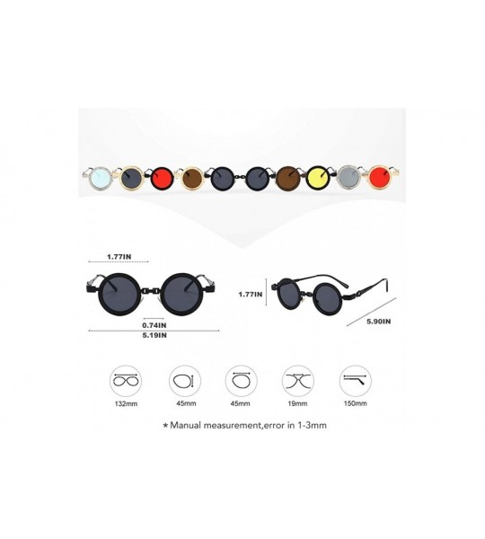 Round Round Steam Punk Sunglasses for Men and Women Hollow Legs UV400 - C3 Gold Gray - C8198CZA39N $24.38