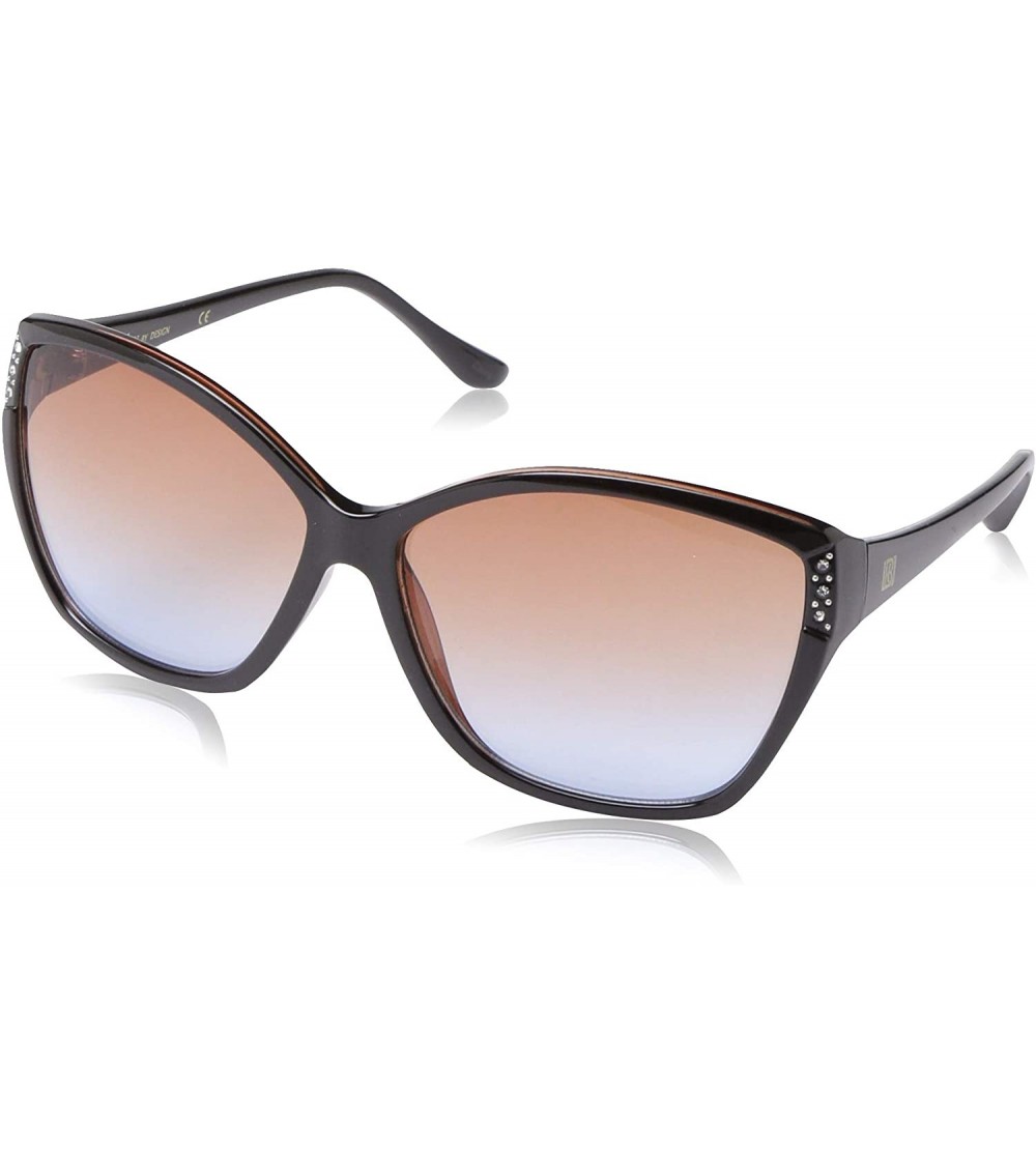 Rectangular Women's LD264 Rectangular Sunglasses with 100% UV Protection - 61 mm - Black Crystal & Nude - C618O302HZU $63.33