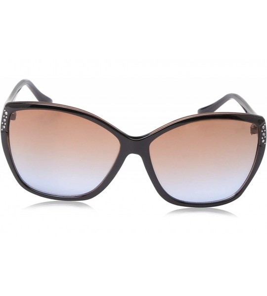 Rectangular Women's LD264 Rectangular Sunglasses with 100% UV Protection - 61 mm - Black Crystal & Nude - C618O302HZU $63.33