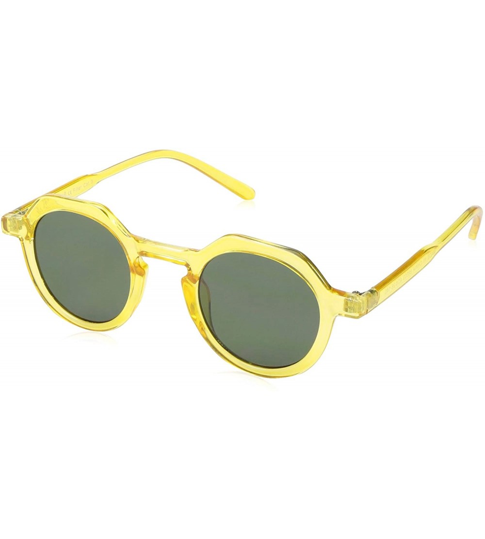 Round Old Coggers Round Sunglasses - Yellow - CW18WE5W799 $26.13