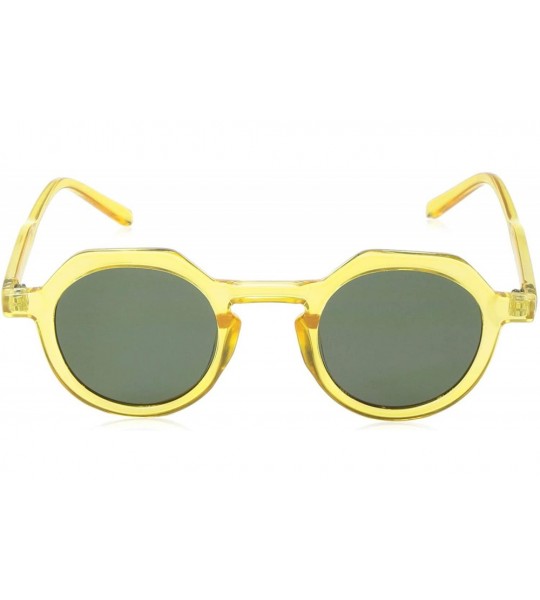 Round Old Coggers Round Sunglasses - Yellow - CW18WE5W799 $26.13