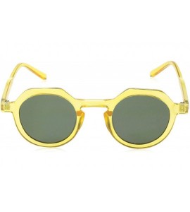 Round Old Coggers Round Sunglasses - Yellow - CW18WE5W799 $26.13