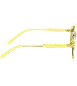 Round Old Coggers Round Sunglasses - Yellow - CW18WE5W799 $26.13