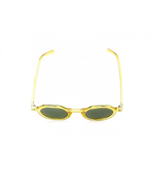 Round Old Coggers Round Sunglasses - Yellow - CW18WE5W799 $26.13