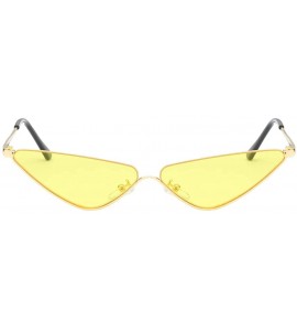 Round Sunglasses Small Round Metal Frame Cat Eye Candy Color Unisex Sun Glasses - Yellow - CK18Q82EC84 $17.71