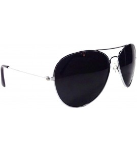 Aviator Black & Gold Pilot Aviator Sunglasses - Black & Silver - CK122YCN7W1 $20.10