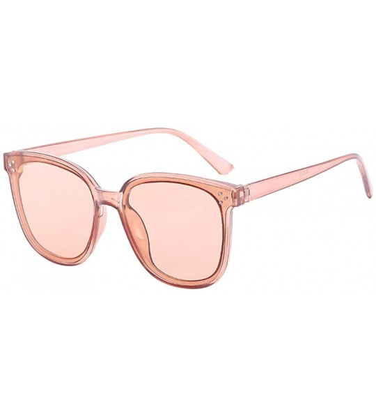 Oversized Women's Lightweight Oversized Fashion Sunglasses - Mirrored Polarized Lens - Pink - CQ18ROUOA58 $14.68
