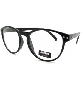 Round Nerdy Round Horn Rimmed Clear Lens Fashion Eye Glasses - Black - C211YJZ1O0J $17.82