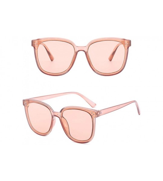 Oversized Women's Lightweight Oversized Fashion Sunglasses - Mirrored Polarized Lens - Pink - CQ18ROUOA58 $14.68