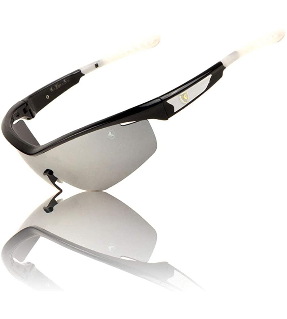 Sport Full Throttle Lightweight Rimless Geometric Curved One Piece Shield Lens Sports Sunglasses - Grey White - CQ199IK6OZZ $...